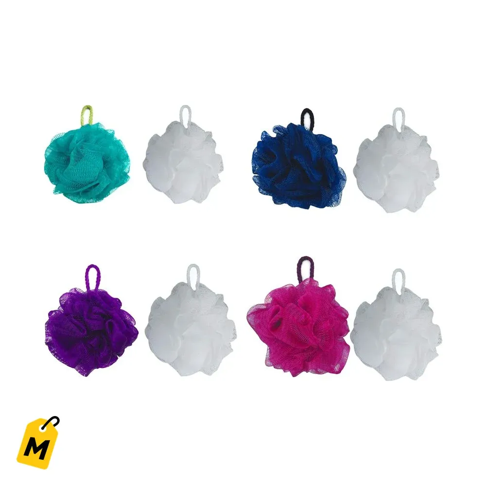 Esponjas de Bano Loofah Malla Colores Surtidos Pack de 2