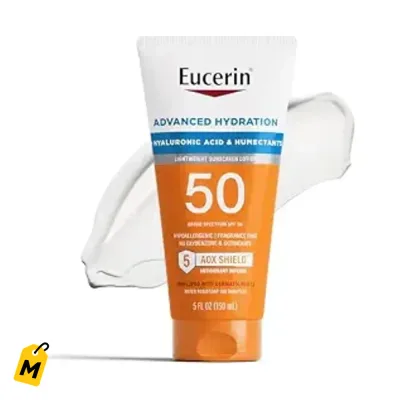Eucerin Protector Solar SPF 50 Hidratacion Avanzada - Ligero, sin olor, con Acido Hialuron
