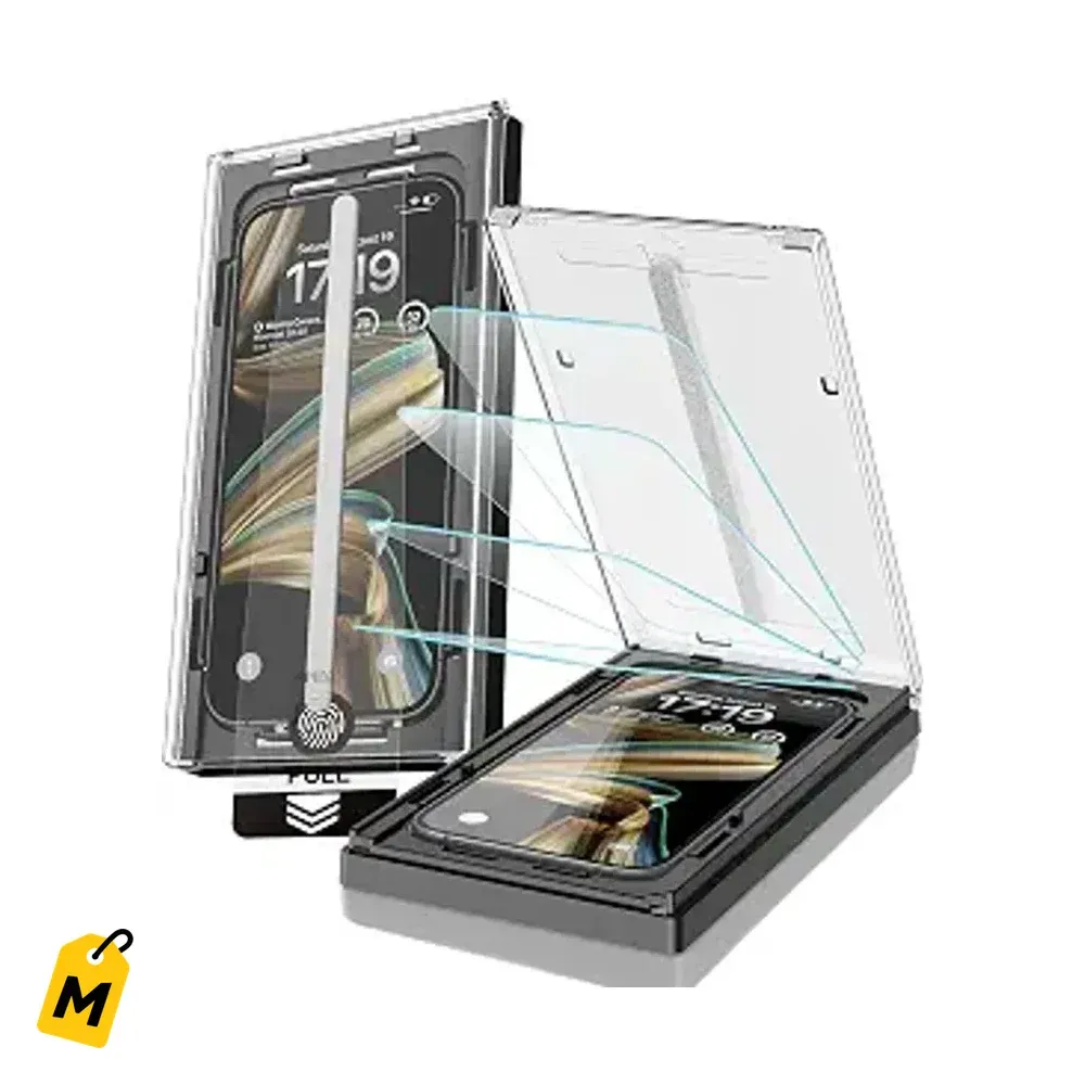 EZ-GLAZ 4 Protectores iPhone 16 Pro Max HD Nitido Antigolpes 9H+ Sin Burbujas