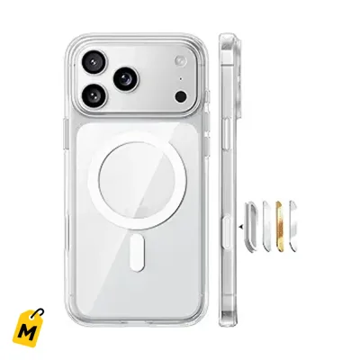 Forro TORRAS Magnetico iPhone 17 Pro Transparente Proteccion Militar MagSafe Anti-Amarillo