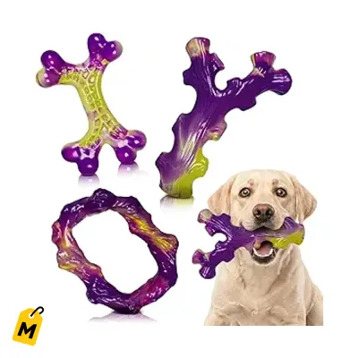 Frienhund Juguetes 3-pack pa perros masticadores, a prueba de todo, pa razas grandes