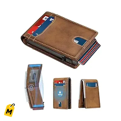 furid Billetera Fina pa Hombre RFID Pop Up con ID - Regalo Cumpleanos Aniversario