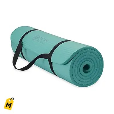 Gaiam Essentials Mat Yoga Pilates 10mm Super Gruesa con Correa pa tu Gym
