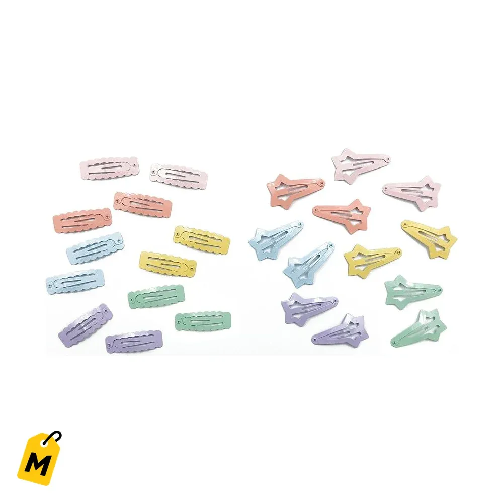 Ganchos de Pelo Coloridos y Chulos - Pack de 12 Pinzas Surtidas