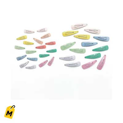 Ganchos de Pelo Snap Mercablo Colores Surtidos Paquetes de 14 y 18
