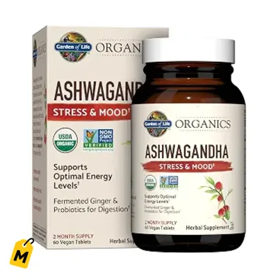 Garden of Life Ashwagandha Organica con Probioticos y Jengibre - Estres, Animo y Energia
