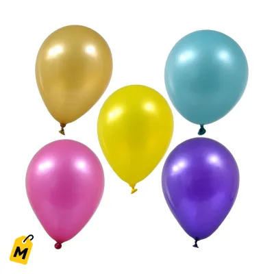 Globos de Latex Metalicos, Paquete de 25