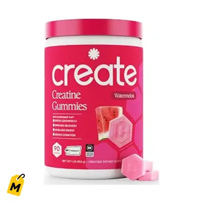 Gomitas Creatina Create - Fuerza Enfoque Resistencia - Hombres y Mujeres - Sandia