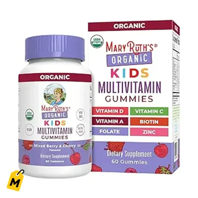 MARYRUTHS Gomitas Vitaminas Organicas para Ninos 4+ 60ct Refuerza Salud