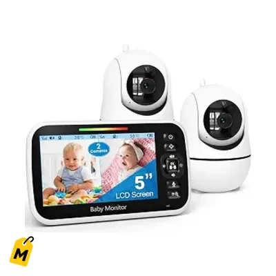 Monitor GoodBaby 5 Pulgadas - Pa cuidar tu bebe con 2 camaras y audio, sin wifi
