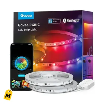 Govee Tiras LED 100ft RGBIC, luces pa tu cuarto, control por app, la que tu buscas