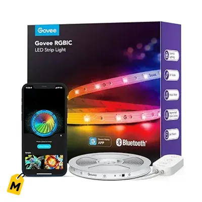 Tiras LED Govee RGBIC 16.4ft pa tu cuarto con control por APP