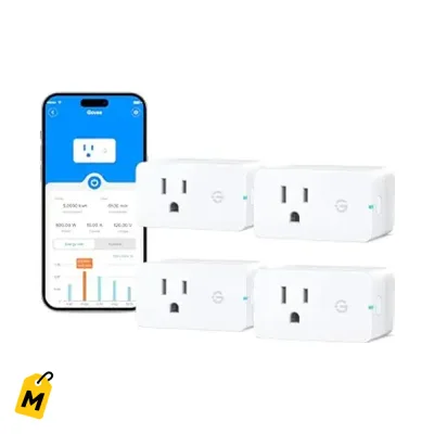 Govee Toma Inteligente 4 Pack con Monitoreo de Energia WiFi Bluetooth 15A Alexa Google