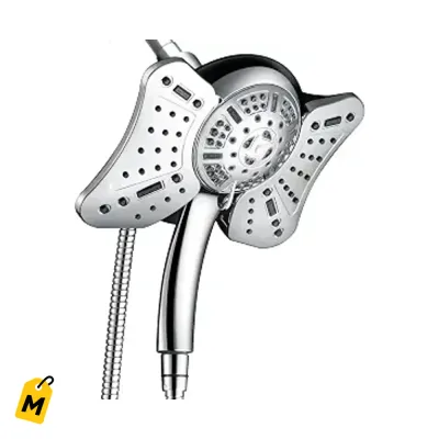 GRICH Ducha Combo 2 en 1 Lluvia y Mano Alta Presion 9 Modos Manguera 60 Pulgadas