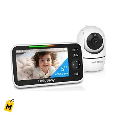 Monitor Bebe HelloBaby HB6550 Sin WiFi Pantalla 5 Pulgadas Control Remoto