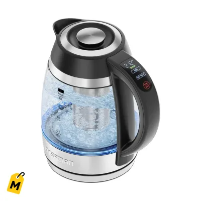 Hervidor Electrico Chefman Lightning 1.8L Temp Ajustable 1750W Infusor Te Acero Inoxidable