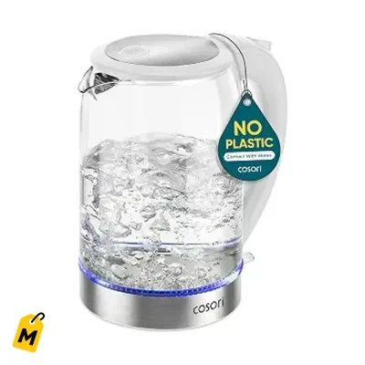 Hervidor Electrico Cosori 1.7L Blanco Agua Pura Cero Plastico