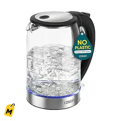 Hervidor Electrico Cosori 1.7L Negro - Agua Pura Sin Plastico