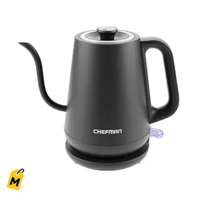Hervidor Electrico Cuello Cisne Chefman 0.8L para Cafe y Te Calienta Rapido Negro