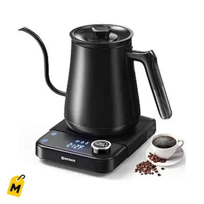 Hervidor Electrico HIYAKOI Cuello de Ganso Cafe Te Control Temp Calentamiento Rapido