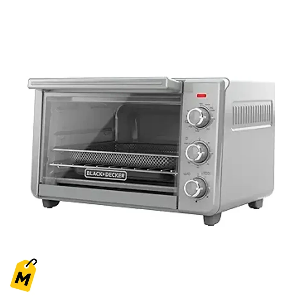 Horno Tostador Air Fryer BLACK+DECKER 5 en 1 - 6 Rebanadas o Pizza de 12