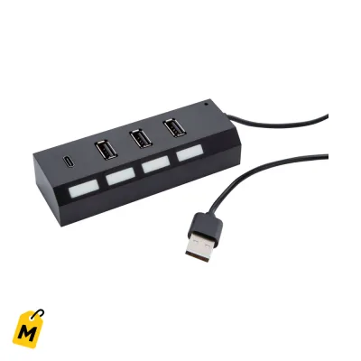 Hub USB 4 Puertos con Luces LED para Carga Facil