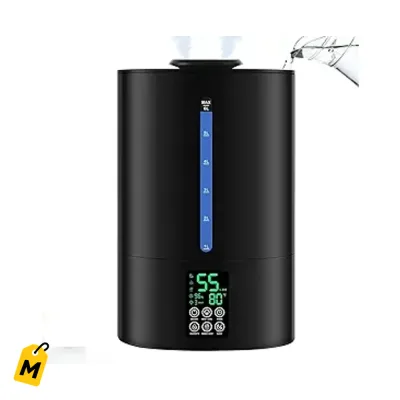 Humidificador Coolfiqu 6L Frio y Caliente Pa Tu Casa Cuarto Bebes Plantas Difusor Negro