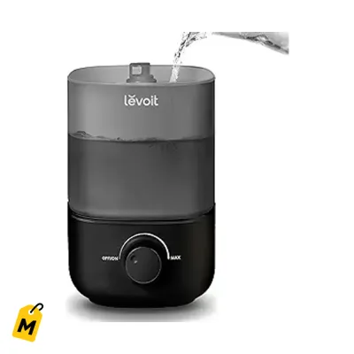 Humidificador Levoit Classic 160 Negro 2.5L - Niebla Fria, Facil Llenado y Limpieza