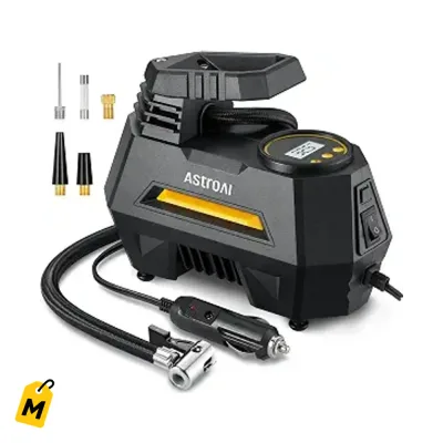 Inflador de Gomas AstroAI AIRUN H1 Portatil Rapido para Carro 12V con Apagado Automatico y