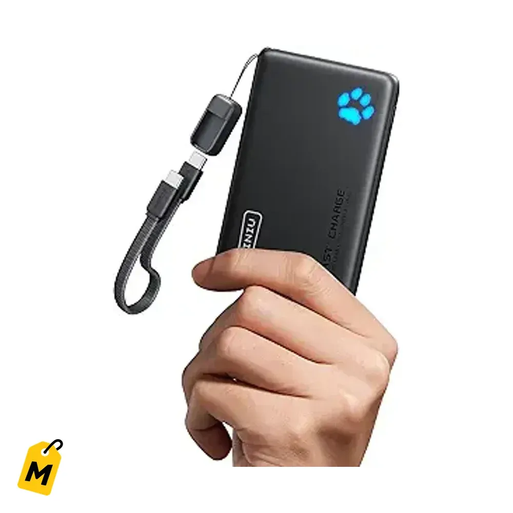 INIU Power Bank 10000mAh Carga Rapida 45W Compacto Cable USB C Pa iPhone Samsung