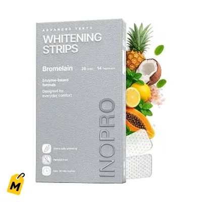 InoPro Tiras Blanqueadoras Naturales: Blanquea y Cuida Tus Dientes Sensibles