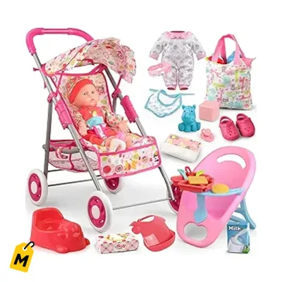 Juego de Coche y Muneca pa Ninas 3-6 Anos con Silla y Accesorios