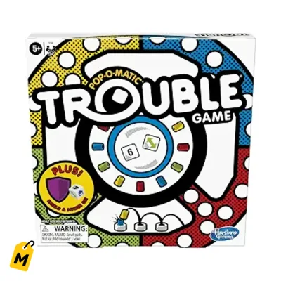 Juego Trouble Hasbro con Dado de Poder y Escudo pa la Familia