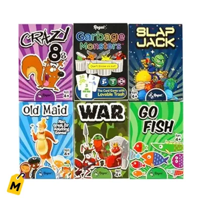Juegos de Cartas Pa Ninos - Go Fish, Crazy 8s, Old Maid y Mas - 6 Juegos Pa la Familia