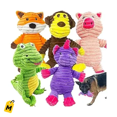 Juguetes Jalousie de Peluche 5 Unidades con Sonido para Perros Grandes