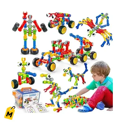 Juguetes STEM Qirptey pa ninos 3-8 anos | 125 piezas pa armar aprender y regalar