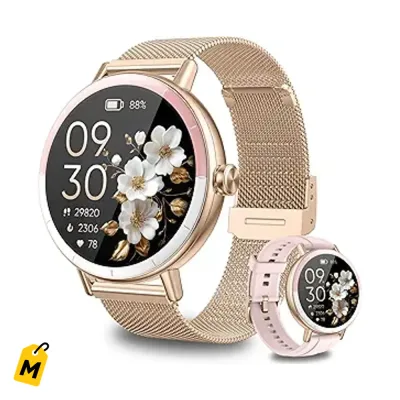 Reloj Smart KEEPONFIT Pa Mujer Android iPhone Llamadas Salud Deportes 2 Bandas