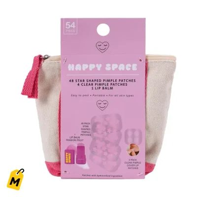 Kit de Belleza Happy Space 54 Piezas - Parches de Estrellita y Balsamo Labial