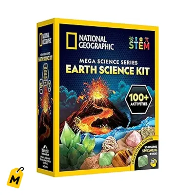 Kit de Ciencias Nat Geo - Mas de 100 Experimentos para Ninos, Volcan, Cristales y Rocas