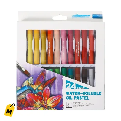 Kit Pasteles Oleo Solubles Agua - 24 Colores Brillantes para Artistas