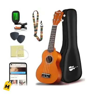 Kit Ukelele Soprano Everjoys 21 Pulgadas - Aprende Facil con Lecciones Gratis