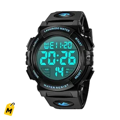 L LAVAREDO Reloj Digital Jevi pa Hombre Deportivo Militar Resistente al Agua Cronografo Lu