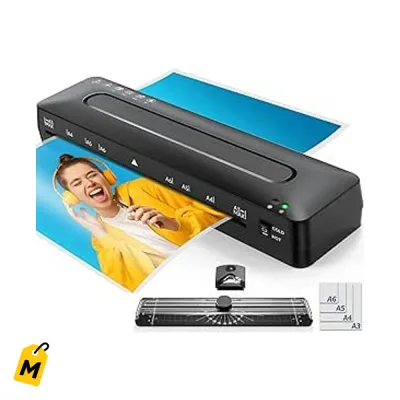 Laminadora MAXDONE 4 en 1 Termica y Fria 13 Pulgadas Hojas Guillotina Redondeador Pa Casa 