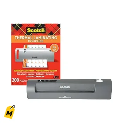 Laminadora Scotch con 200 Micas - 2 Rodillos, Lamina hasta 9 Pulgadas
