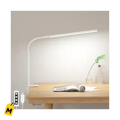 Lampara de Mesa LED con Pinza pa Oficina Casa o Dormitorio - 3 Modos Colores