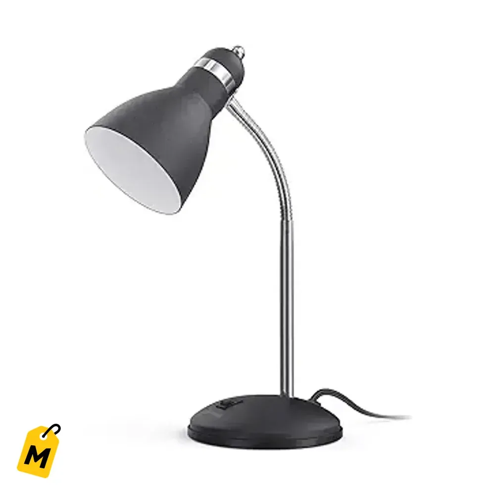 Lampara de Mesa LEPOWER Metalica Negro Mate Cuello Flexible pa Cuidar la Vista