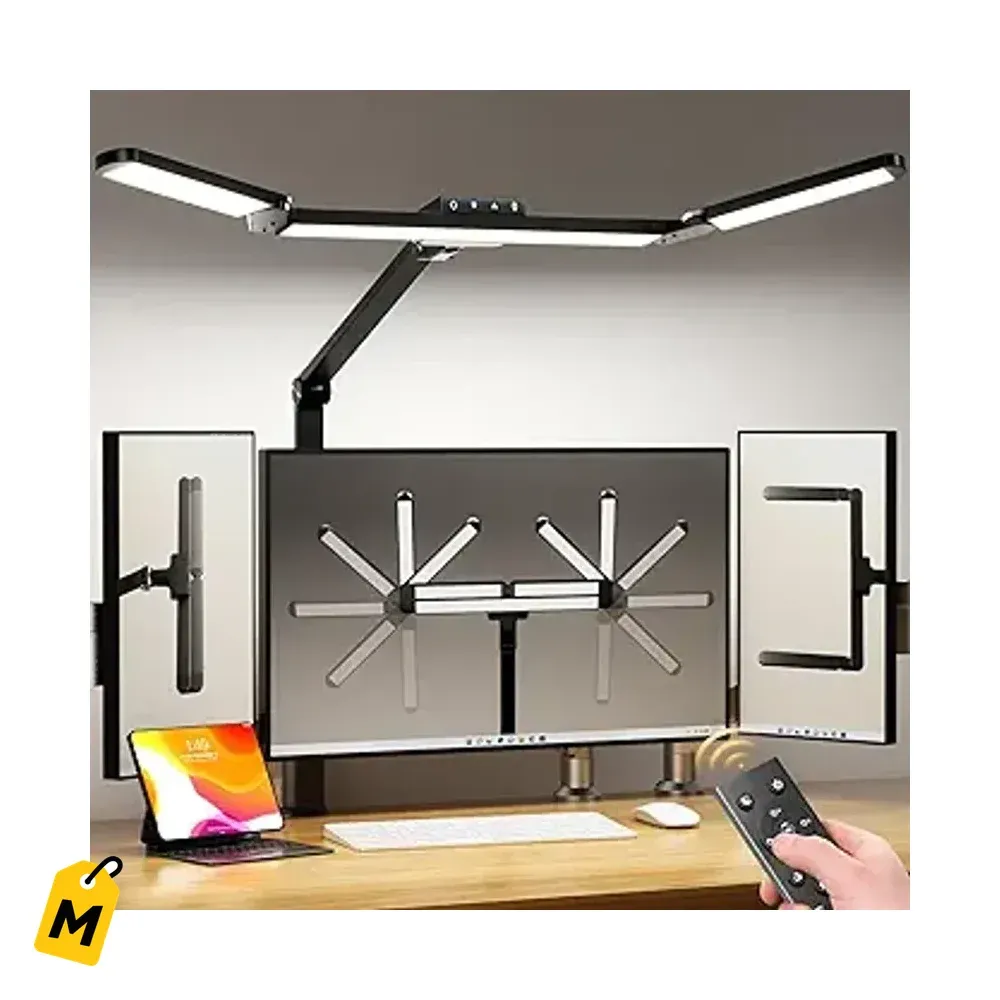 Lampara LED Airlonv 24W con Pinza, Control Remoto, pa Oficina y Estudio