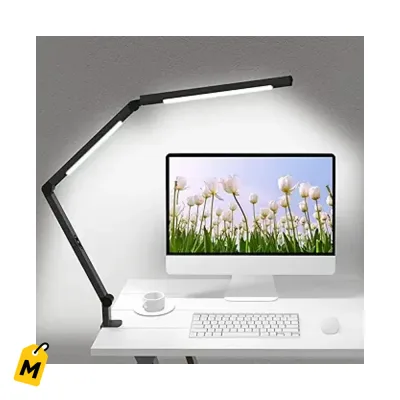 Lampara LED Micomlan Escritorio Pinza Brazo Ajustable Cuidado Ojos