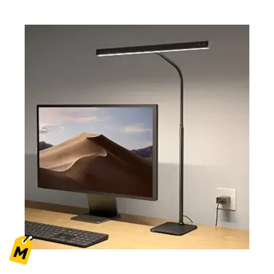Lampara LED SUPERDANNY pa Oficina y Casa, Cuida tus Ojos, Control Tactil, Cuello Flexible