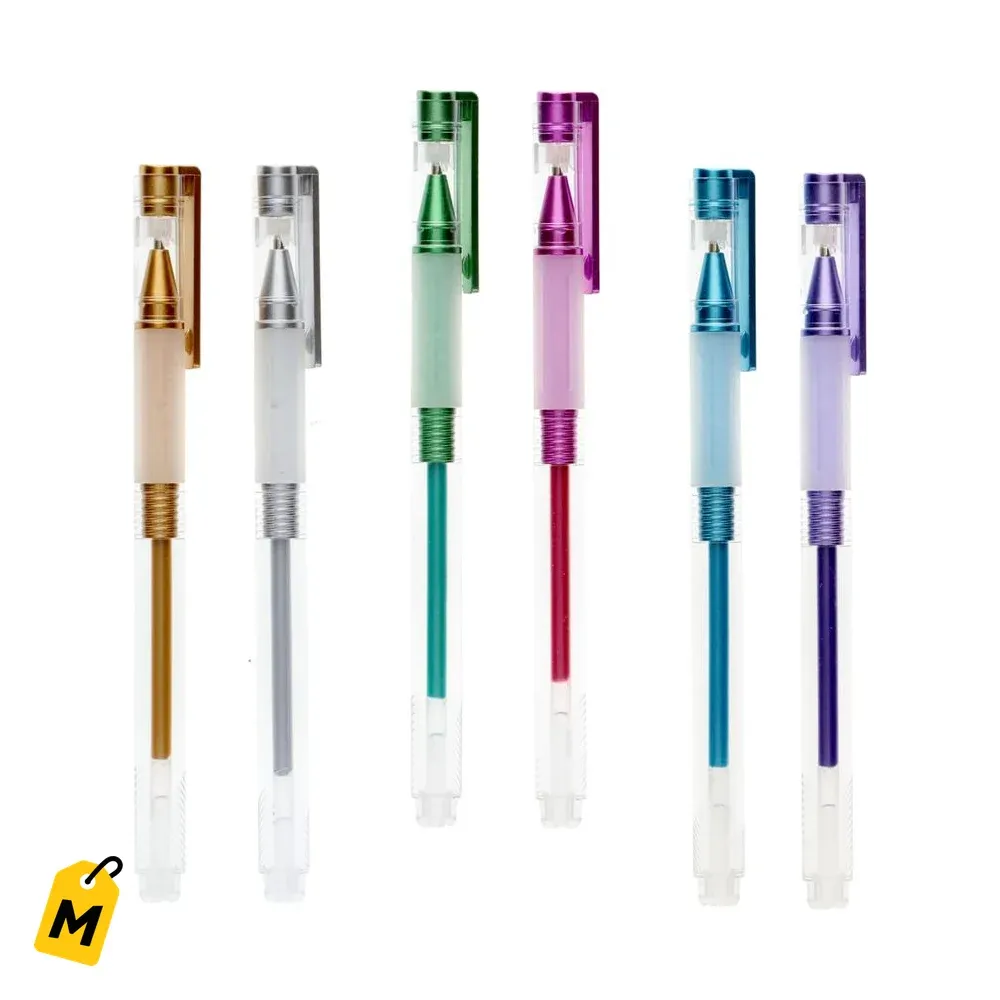 Lapiceros Gel Zebra con Brillo Punta Mediana Variados 2 Unid